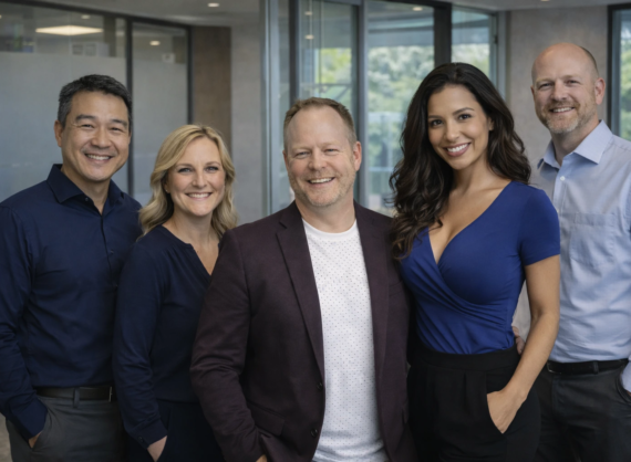 The Calgary Financial Advisor team standing together in the office.